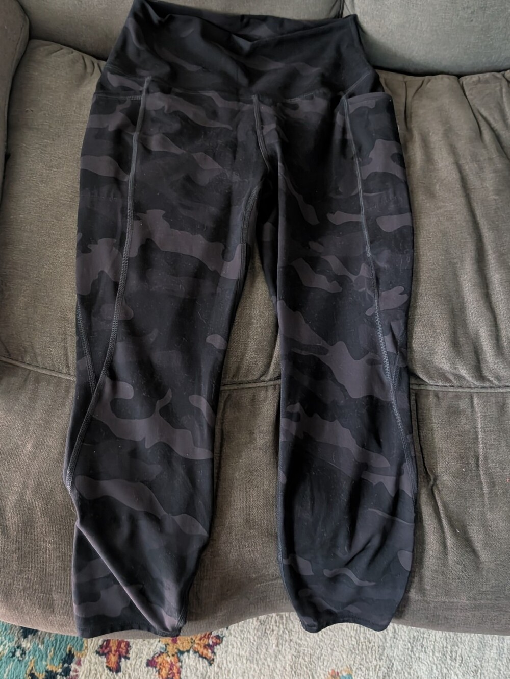 RBX Black & Charcoal Camo 3/4 Length Active Leggings